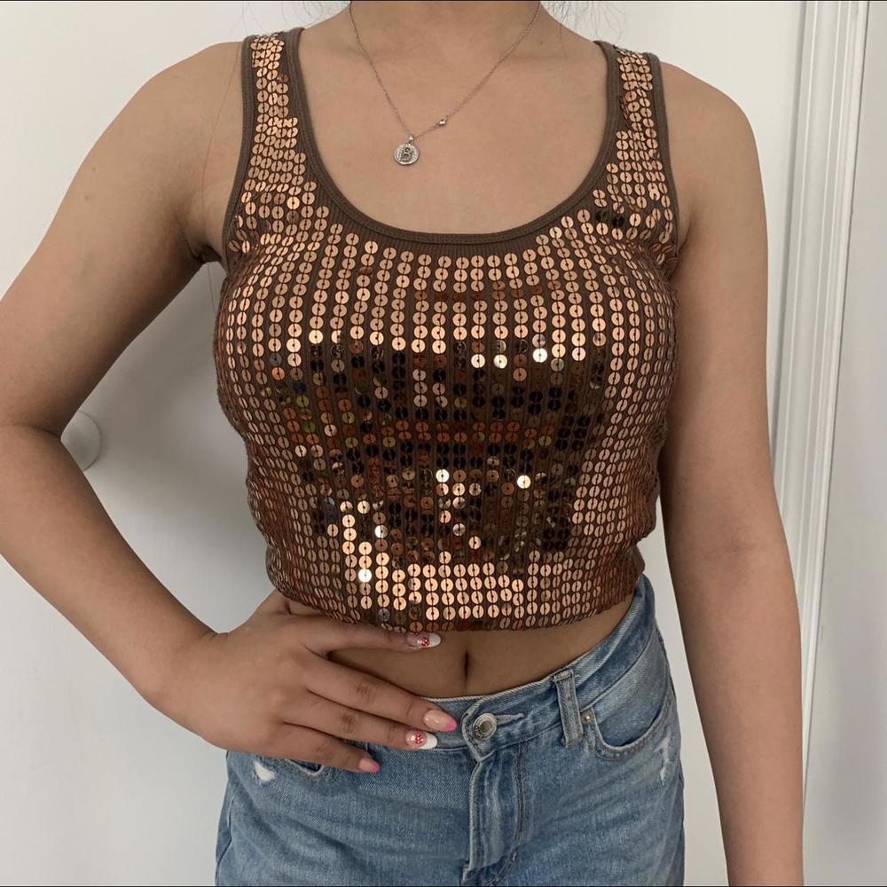 Express Brown Sequin Tank Little - Picture 2 of 4